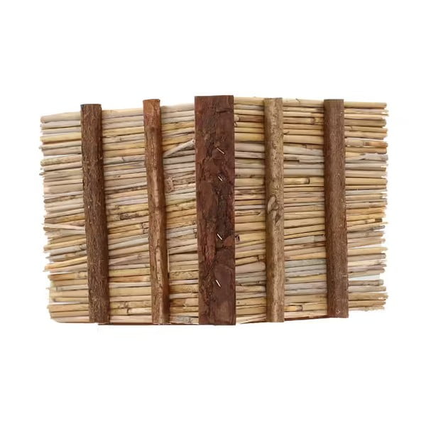Medinė lesyklėlė su šiaudiniu stogu Esschert Design, aukštis 22,8 cm-image-3