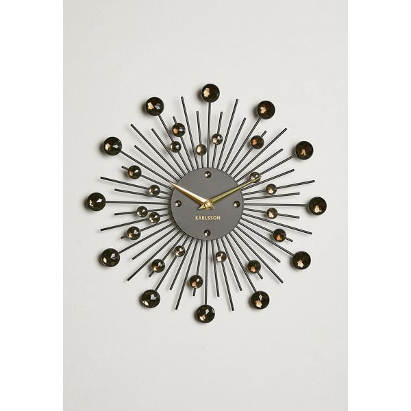 Sieninis laikrodis iš juodų kristalų Karlsson Sunburst-image-4