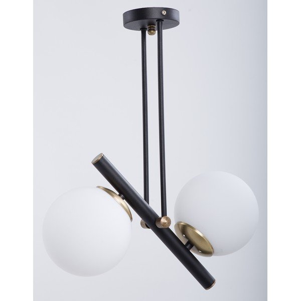 Lubinis šviestuvas juodos ir baltos spalvos ø 15 cm su stiklo gaubtu Libra – Squid Lighting-image-1