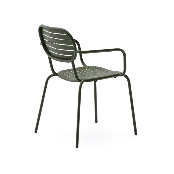 Tamsiai žalios spalvos metalinė sodo kėdė Brai – Kave Home-image-4