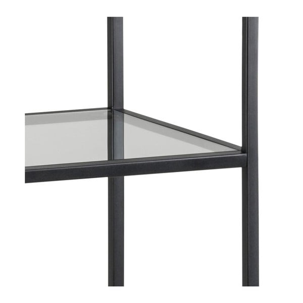 Iš stiklo pastatoma lentyna juodos spalvos 35x83 cm Seaford – Actona-image-3