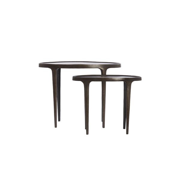 Iš metalo apvalios formos šoniniai stalai 2 vnt. 33x70 cm Arica – Light & Living-image-1