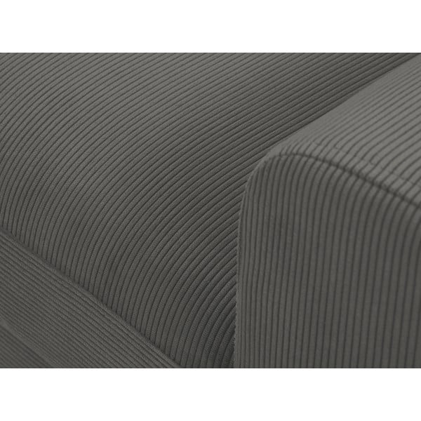 Tamsiai pilkos spalvos kampinė sofa Micadoni Home Moghan, kampas kairėje-image-1