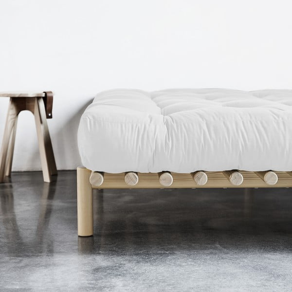 Pušies medienos dvigulė lova su čiužiniu Karup Design Pace Double Latex Natural Clear/Natural, 180 x 200 cm-image-1