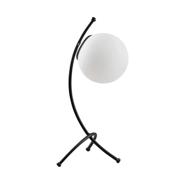 Juodos ir baltos spalvos stalinis šviestuvas (aukštis 43 cm) su stiklo gaubtu Yay – Opviq lights