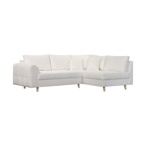 Kampinė sofa baltos spalvos iš boucle (su dešiniuoju kampu) Ariella – Ropez-image-2
