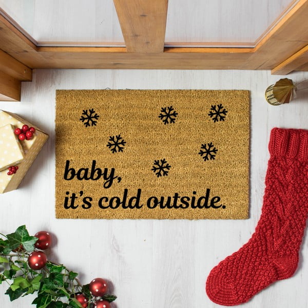 Natūralaus kokoso pluošto kilimėlis Artsy Doormats Baby It´s Cold Outside, 40 x 60 cm