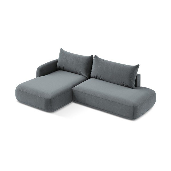 Pilkai mėlynos spalvos sulankstoma kampinė sofa (su kairiuoju kampu/su gultu) Hale – Makamii-image-4