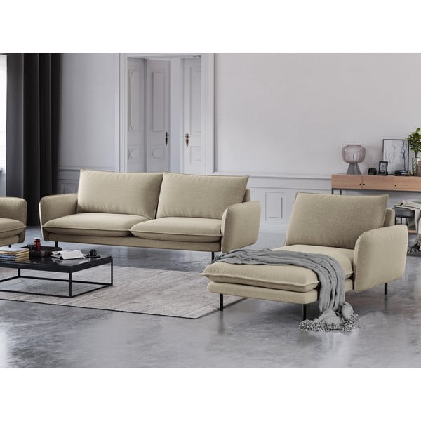 Smėlio spalvos poilsio gultas Cosmopolitan Design Vienna, kampas dešinėje-image-1