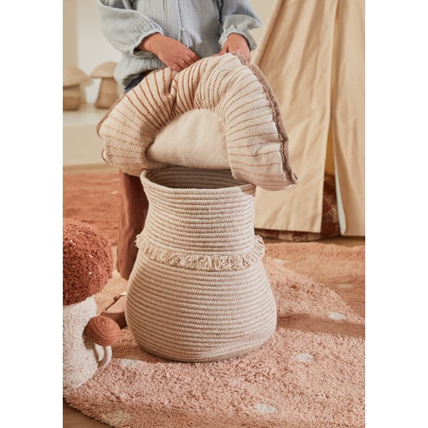 Skalbiamas/rankų darbo iš medvilnės vaikiškas kilimas šviesiai rožinės spalvos ø140 cm Round Dot Rose – Lorena Canals-image-4