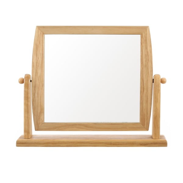 Stalo veidrodis su mediniu rėmu, 9 cm