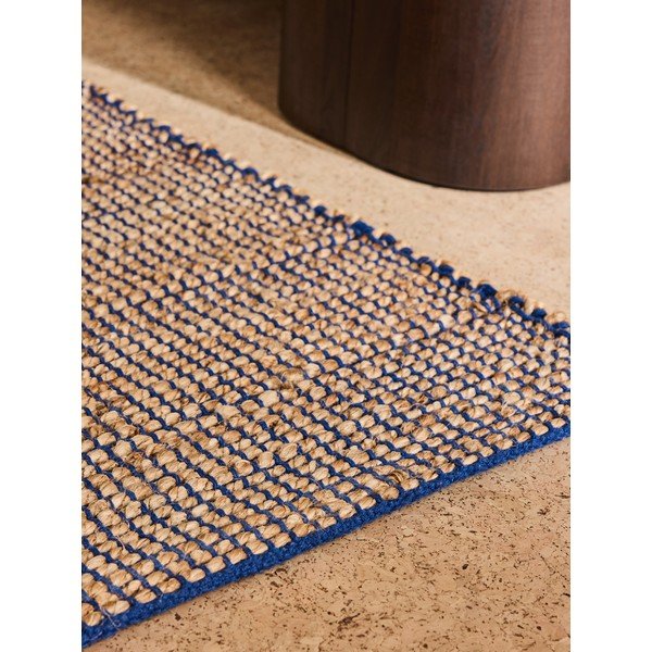 Rankų darbo mėlynos spalvos iš džiuto mišinio kilimas 160x230 cm Hurley – MADE-image-3