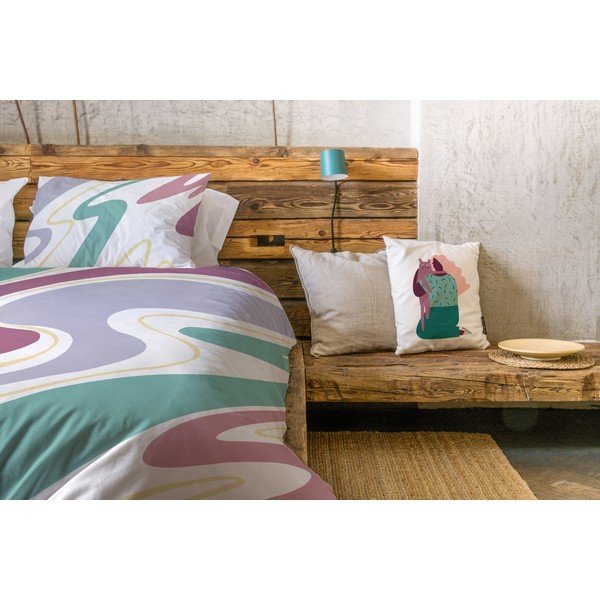 Iš satino medvilnės viengulė patalynė baltos spalvos/mėlynos spalvos 140x200 cm Student Collection – Butter Kings-image-1