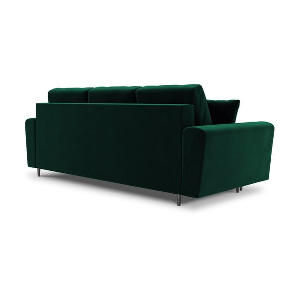 Žalios spalvos iš velveto sulankstoma/su sandėliavimo vieta sofa 235 cm Kyoto – Cosmopolitan Design-image-3