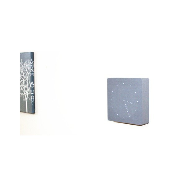 Pilkas žadintuvas su baltu LED ekranu Gingko analoginis paspaudžiamas laikrodis-image-3