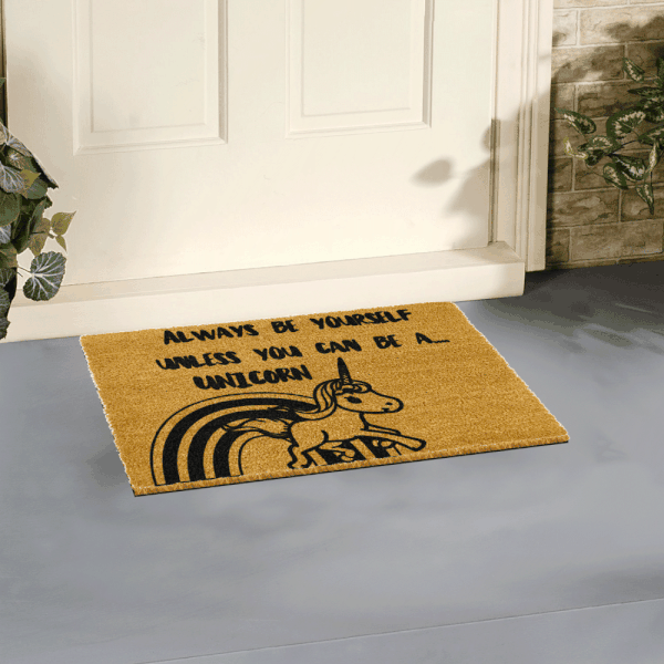 Natūralaus pluošto kilimėlis Artsy Doormats Vienaragis, 40 x 60 cm-image-1
