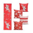 4 kalėdinių pagalvių užvalkalų ir staltiesės rinkinys Minimalist Cushion Covers Joy
