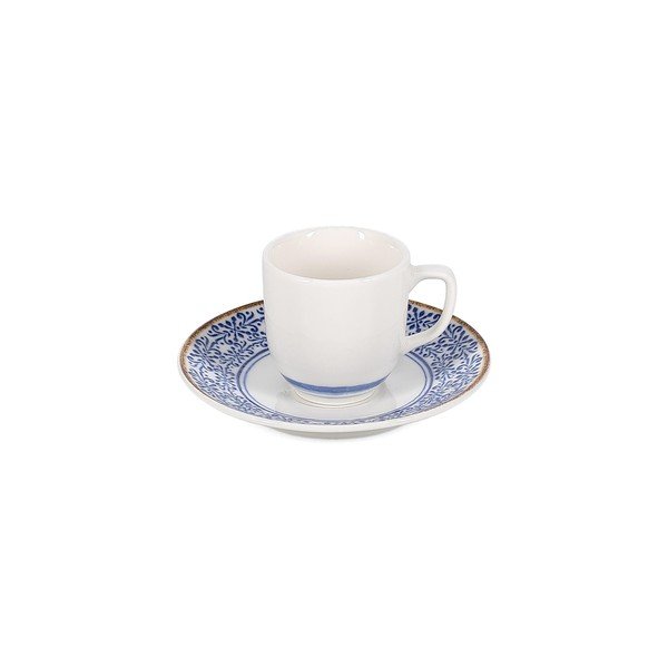 Baltos spalvos/mėlynos spalvos iš porceliano puodelis kapučino 200 ml Azul – BonBistro-image-3