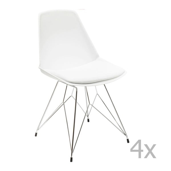 4 baltų kėdžių rinkinys "Kare Design Wire White
