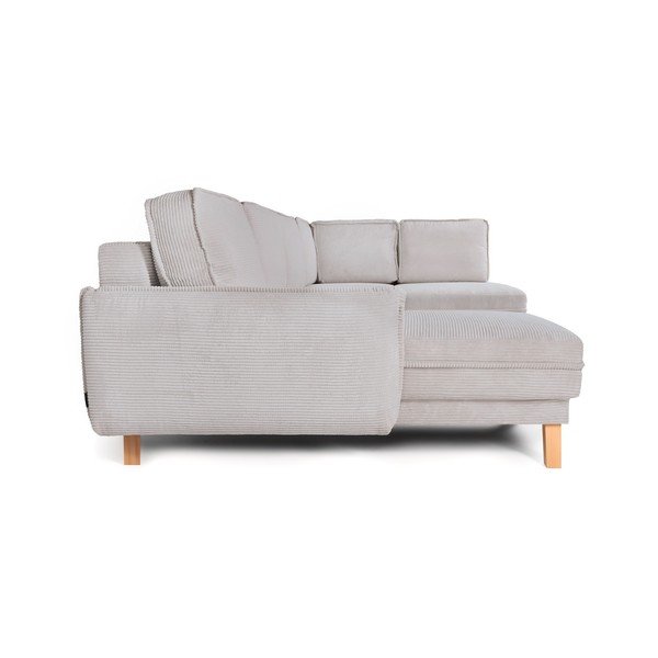 Šviesiai pilkos spalvos sulankstoma/su sandėliavimo vieta kampinė sofa iš kordinio velveto (su dešiniuoju kampu/„U“ formos) Tori – Bonami Selection-image-4