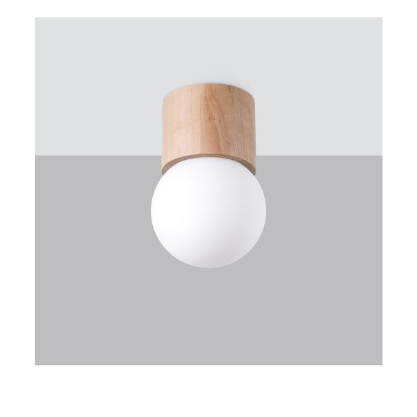 Baltos spalvos/natūralios spalvos lubinis šviestuvas ø 12 cm su stiklo gaubtu Surtur – Sollux-image-2