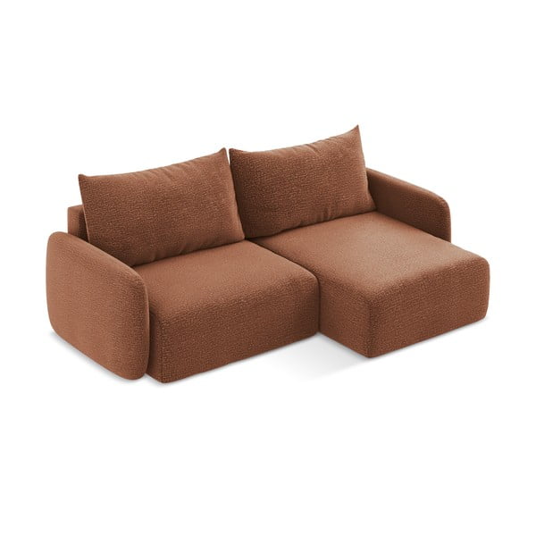Raudonos plytų spalvos sulankstoma/su sandėliavimo vieta kampinė sofa (su dešiniuoju kampu) Kalena – Makamii-image-4