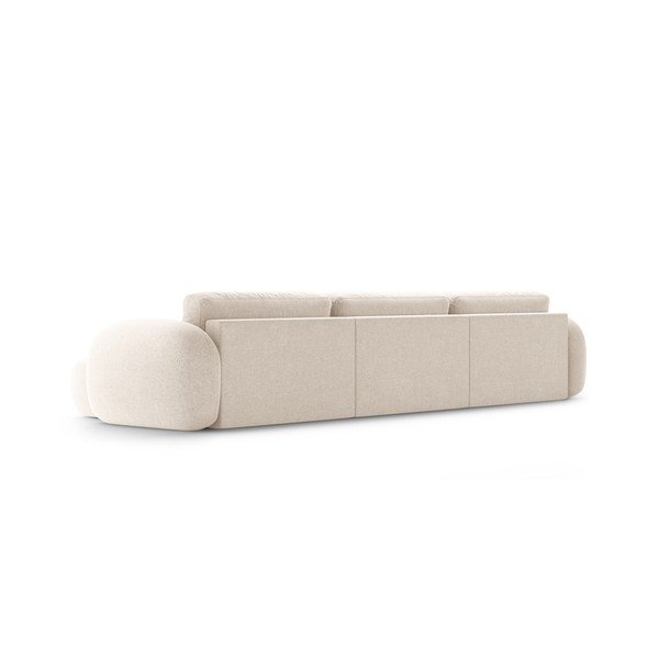 Kreminės spalvos iš šenilinio audinio sulankstoma/su sandėliavimo vieta kampinė sofa („U“ formos) Tonale – Cosmopolitan Design-image-4