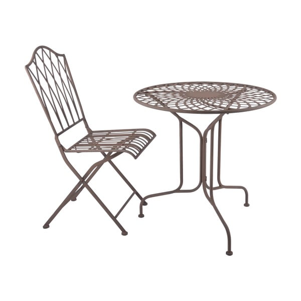 Rudos spalvos metalinė sulankstoma sodo kėdė - Esschert Design-image-3
