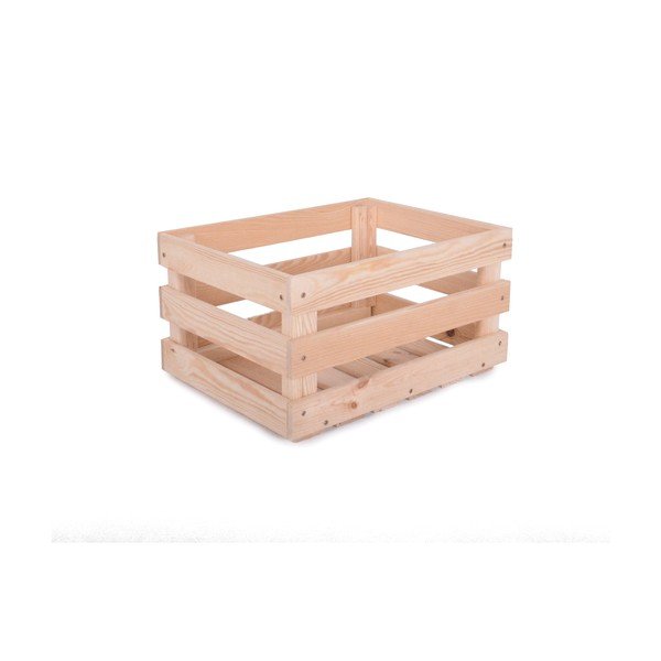 Natūralios spalvos iš medžio daiktadėžė 42x29x22 cm Apple Box – Rojaplast