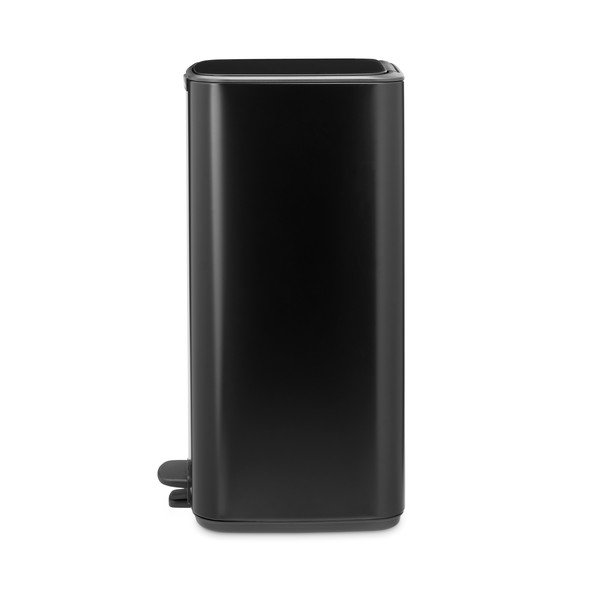 Matinės juodos spalvos šiukšliadėžė iš plieno su pedalu 30 l Bo – Brabantia-image-3