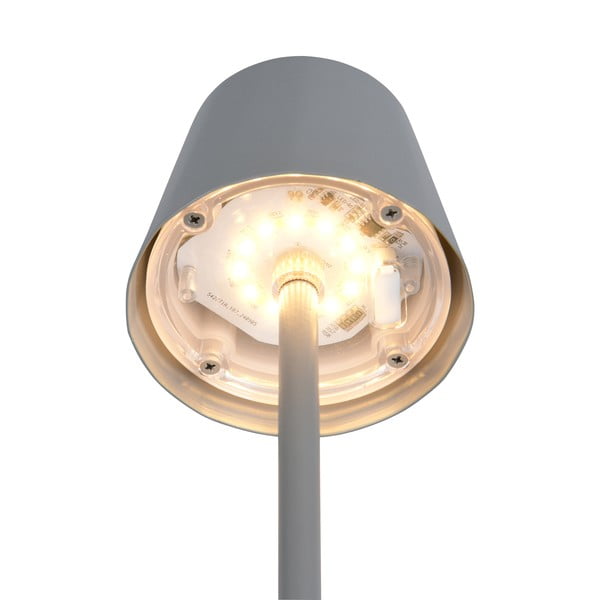 Pilkos spalvos stalinis šviestuvas LED (aukštis 21 cm) su metaliniu gaubtu Diaz – Reality-image-4