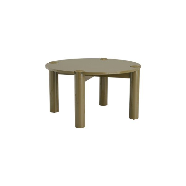 Khaki spalvos iš MDF plokštės apvalios formos kavos staliukas ø 80 cm Pussel – Ellos Home-image-2