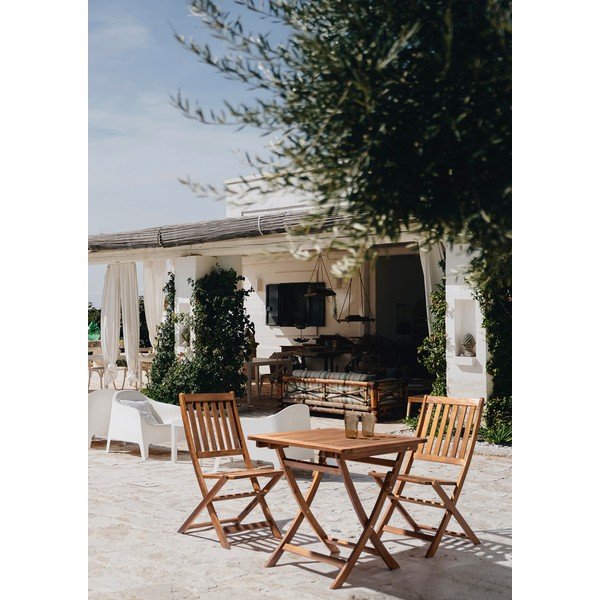 Iš akacijos masyvo sodo šoninis staliukas 70x70 cm Noemi – Bizzotto-image-1