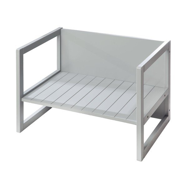 Pilkos spalvos vaikiškas suoliukas Country Style – Roba