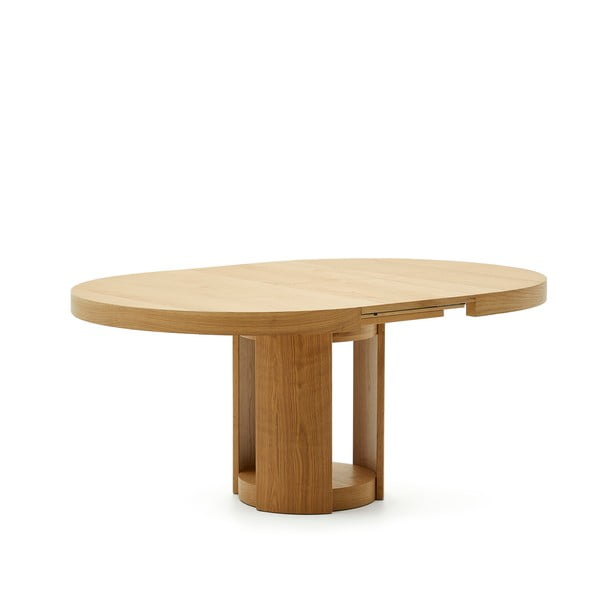 Apvalios formos prailginamas valgomojo stalas su papildomu stalviršiu iš ąžuolo ø 150 cm Artis – Kave Home-image-3