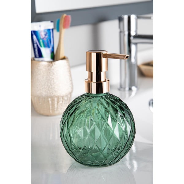 Žalias stiklinis muilo dozatorius 450 ml - Foutastic-image-1