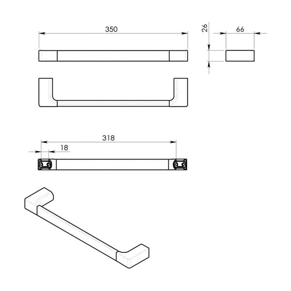 Sieninis iš žalvario rankšluosčio laikiklis auksinės spalvos Gedy Pirenei – Sapho-image-1