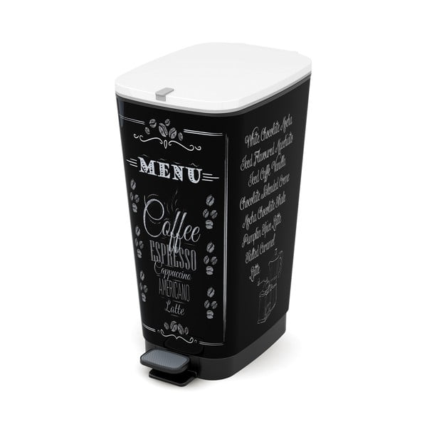 Juodos spalvos iš plastiko šiukšliadėžė su pedalu 45 l Chic Bin – KIS