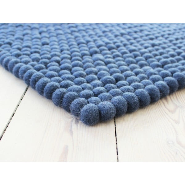 Mėlynas vilnos kilimas Wooldot Ball Rugs, 120 x 180 cm