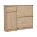 Natūralios spalvos atlenkiama spintelė batams iš ąžuolo 109x93x32 cm Naia – Tvilum