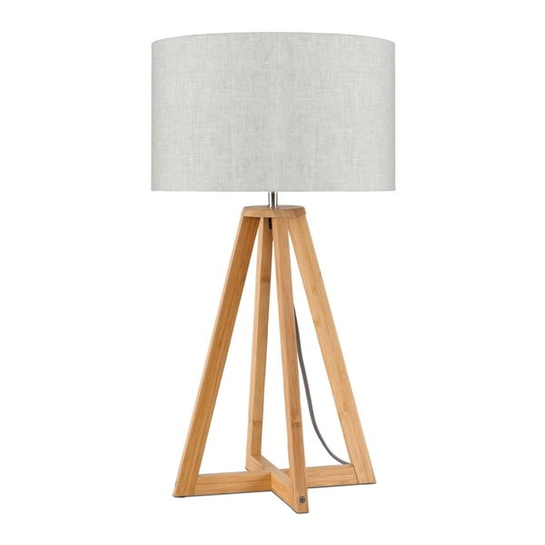 Stalo lempa su šviesiai smėlio spalvos atspalviu ir bambukinis konstrukcija Good&Mojo Everest