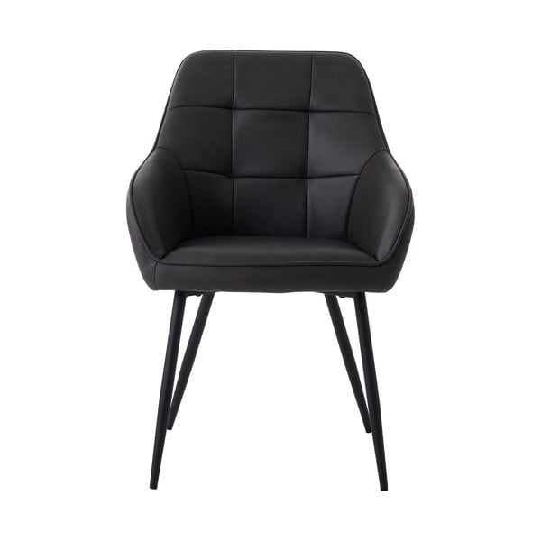 Tamsiai pilkos spalvos iš audinio valgomojo kėdžių komplektas su porankiais 2 vnt. Nolan Square – Unique Furniture-image-3