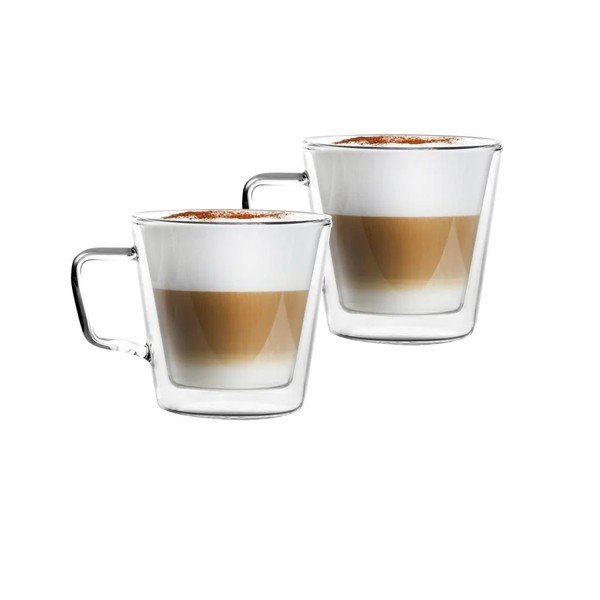 Iš stiklo  puodeliai 2 vnt. kapučino/su dviguba sienele 350 ml – Vialli Design