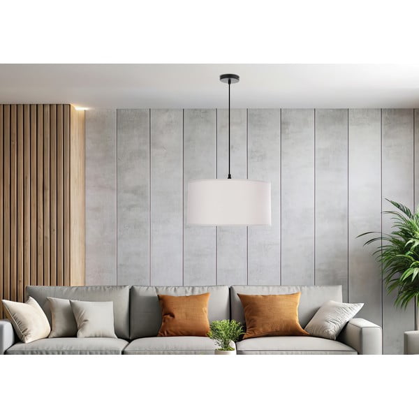 Baltos spalvos kabantis šviestuvas ø 40 cm su tekstiliniu gaubtu Shanti – Candellux Lighting-image-4