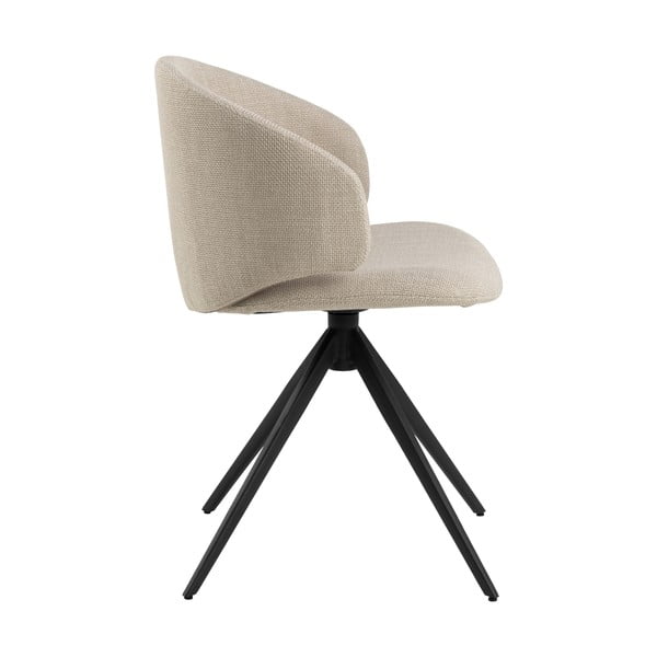 Smėlio spalvos iš audinio valgomojo kėdė su porankiais Ella – Actona-image-4