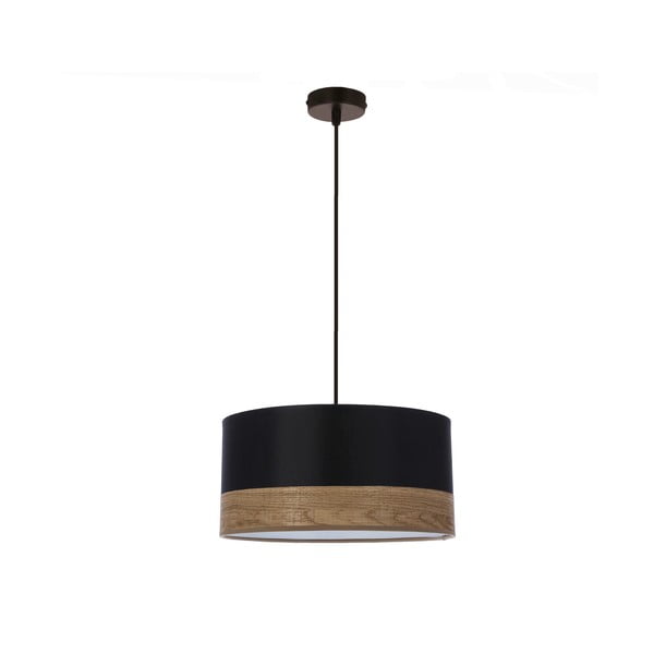 Kabantis šviestuvas juodos spalvos ø 30 cm su tekstiliniu gaubtu Porto – Candellux Lighting