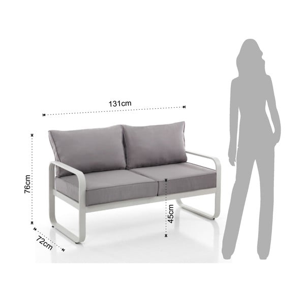 Iš aliuminio sodo sofa pilkos spalvos Ischia – Tomasucci-image-1