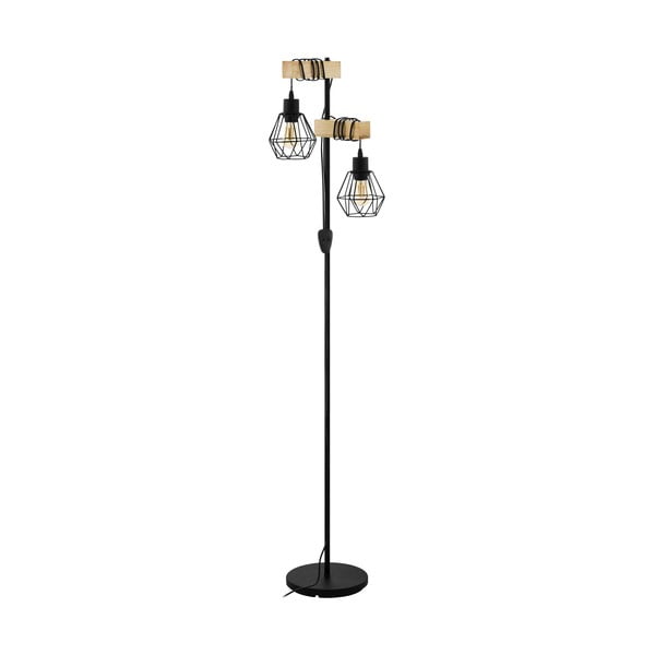 Pastatomas šviestuvas juodos spalvos/natūralios spalvos (aukštis 166,5 cm) TOWNSHEND 5 – EGLO