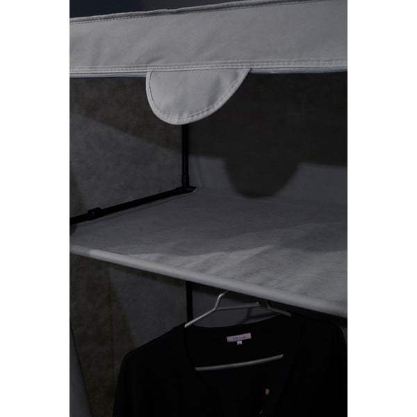 Iš tekstilės drabužių spinta pilkos spalvos 90x160 cm Dara – Premier Housewares-image-3