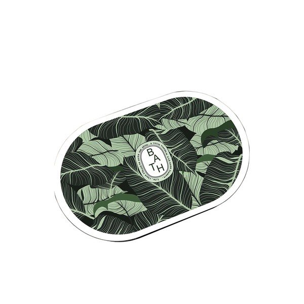 Žalios spalvos vonios kilimėlis 60x100 cm Aleas – Foutastic